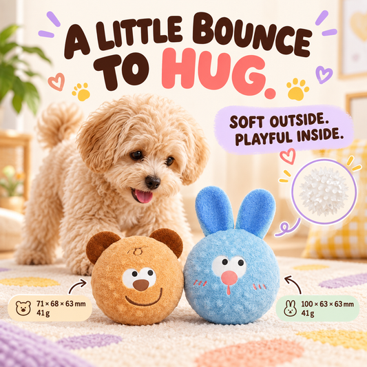 Hop & Hug Plush Ball in a playful lifestyle scene