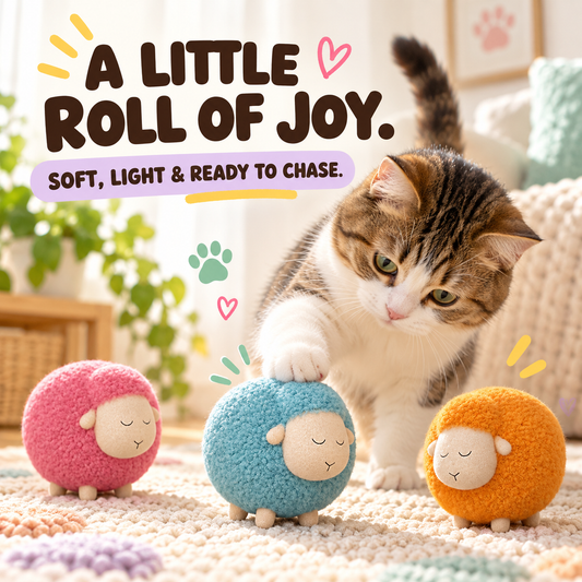 Woolly Roll Squeaky Sheep in a playful lifestyle scene