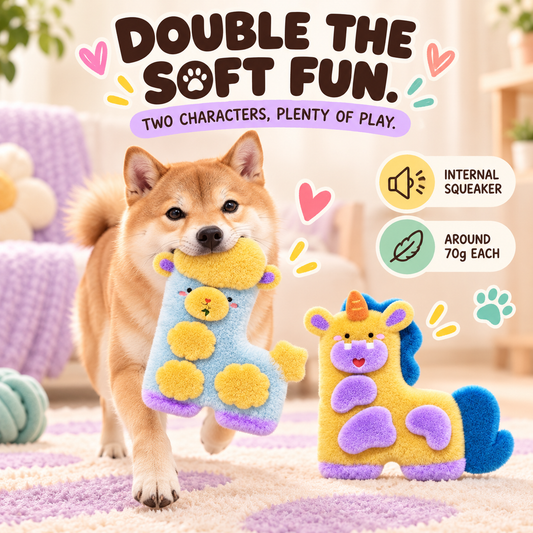 Double Joy Plush Tug Toy in a playful lifestyle scene