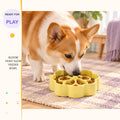 Bloom Feast Slow Feeder Bowl in a playful lifestyle scene