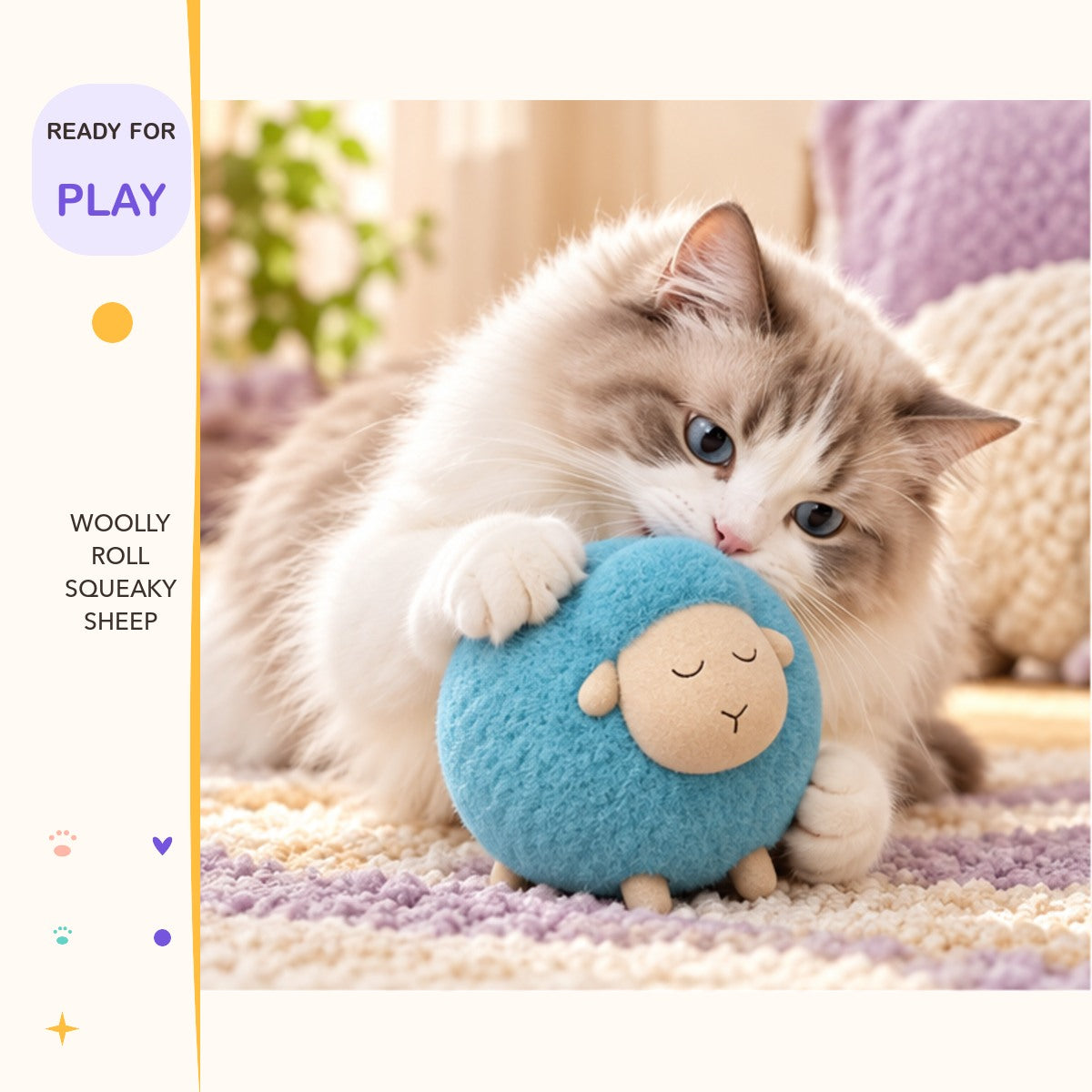 Woolly Roll Squeaky Sheep in a playful lifestyle scene