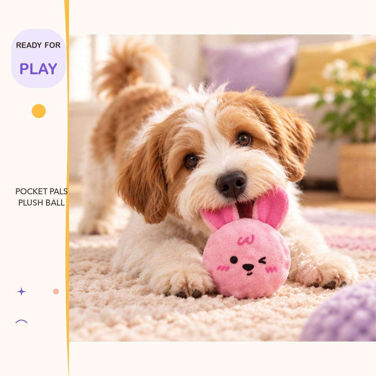 Pocket Pals Plush Ball in a playful lifestyle scene