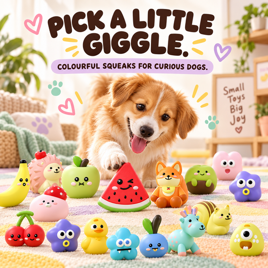 Garden Giggles Latex Squeaky Toy in a playful lifestyle scene
