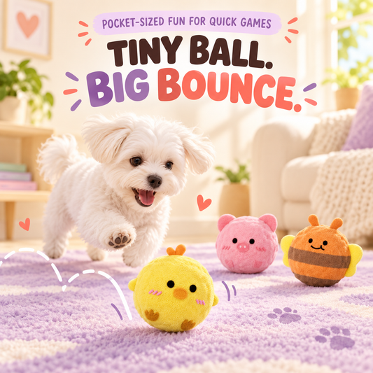 Pocket Puff Squeaky Ball in a playful lifestyle scene
