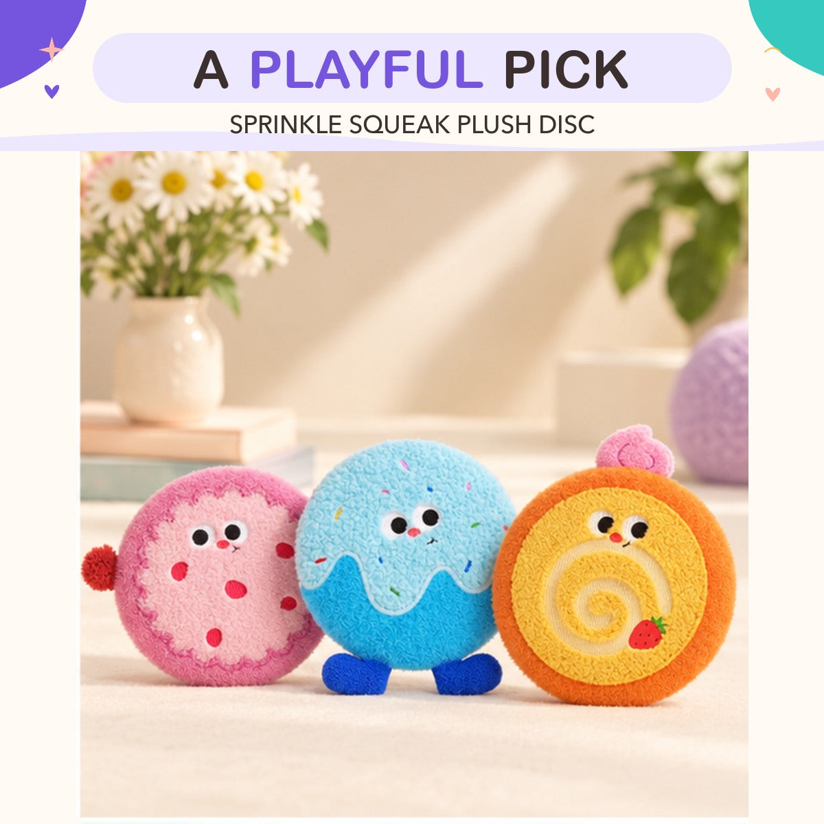 Sprinkle Squeak Plush Disc product view