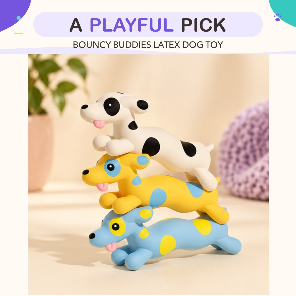 Bouncy Buddies Latex Dog Toy product view