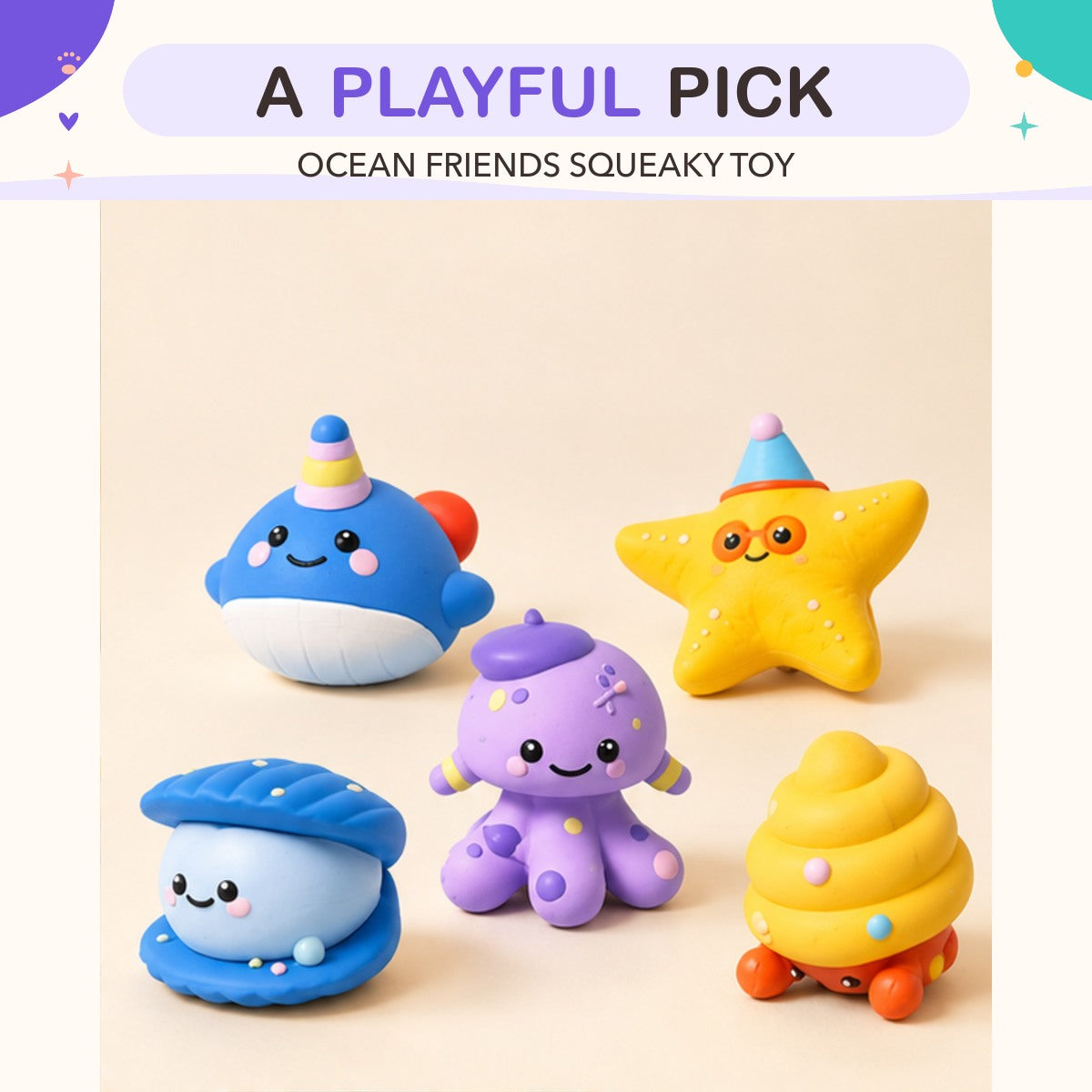 Ocean Friends Squeaky Toy product view