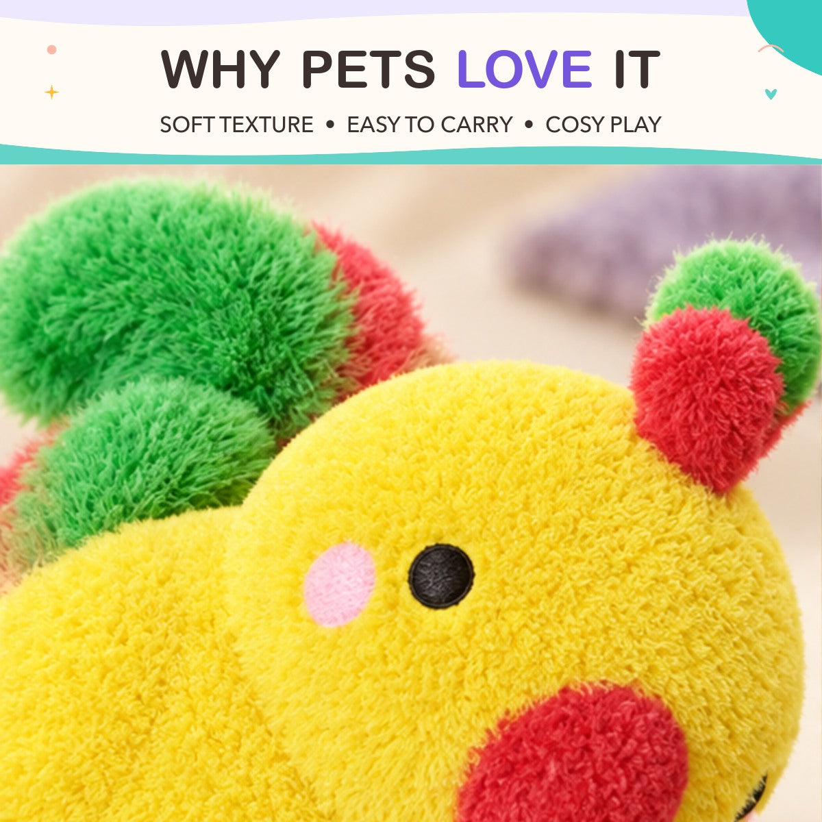 Roly-Poly Plush Tug Toy key features