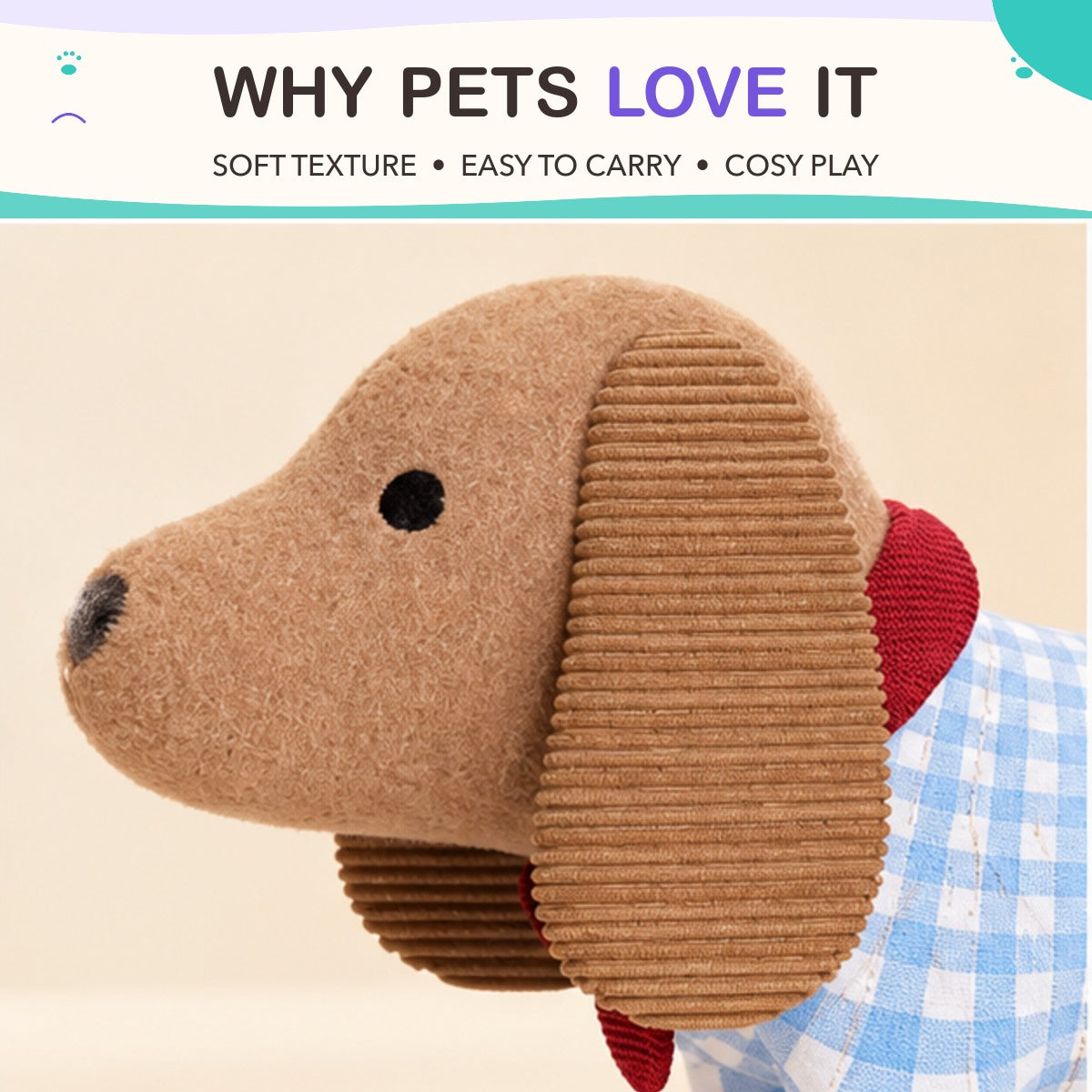 Sausage Scout Squeaky Dog key features