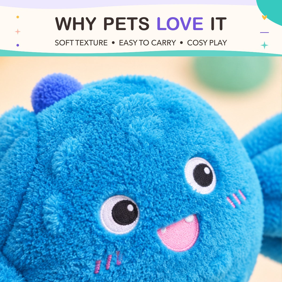 Candy Twist Squeaky Plush key features