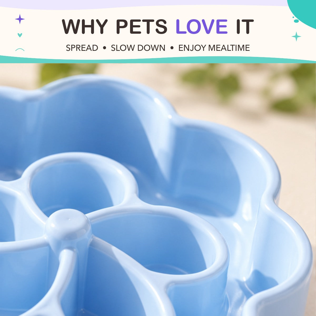 Bloom Feast Slow Feeder Bowl key features