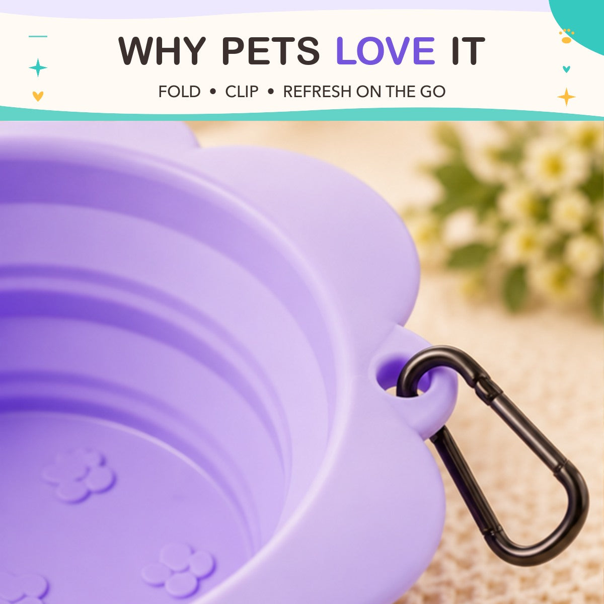 Petal Pack Collapsible Bowl key features