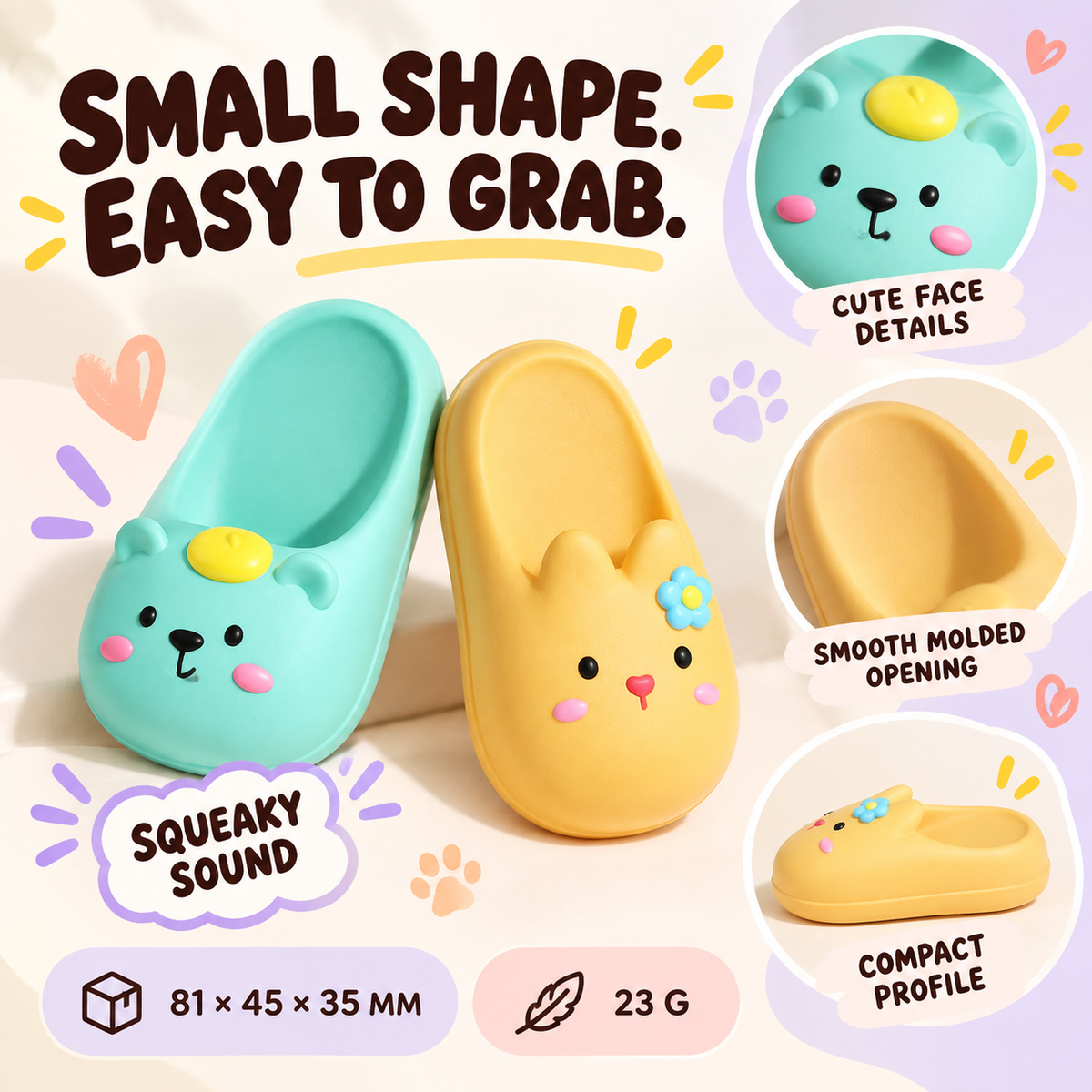 Cozy Step Squeaky Slipper key features