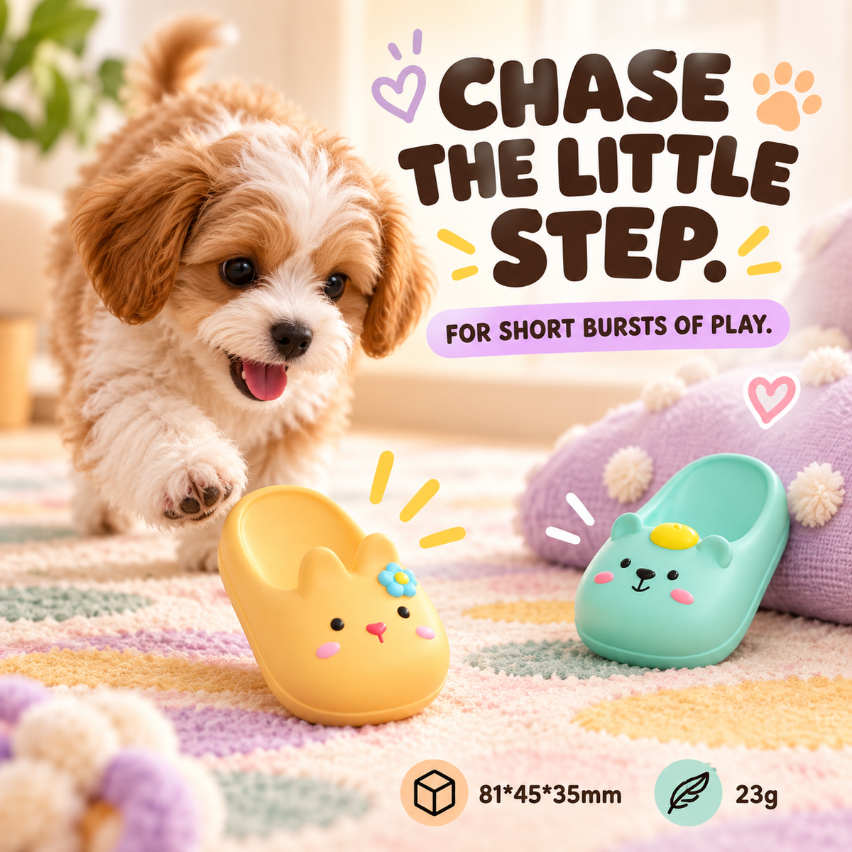 Cozy Step Squeaky Slipper available variants and scale