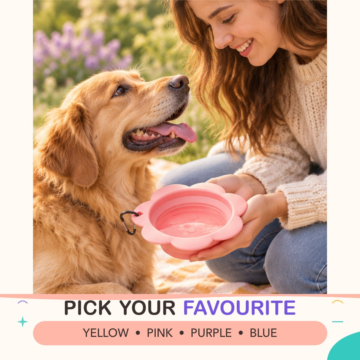 Petal Pack Collapsible Bowl available variants and scale