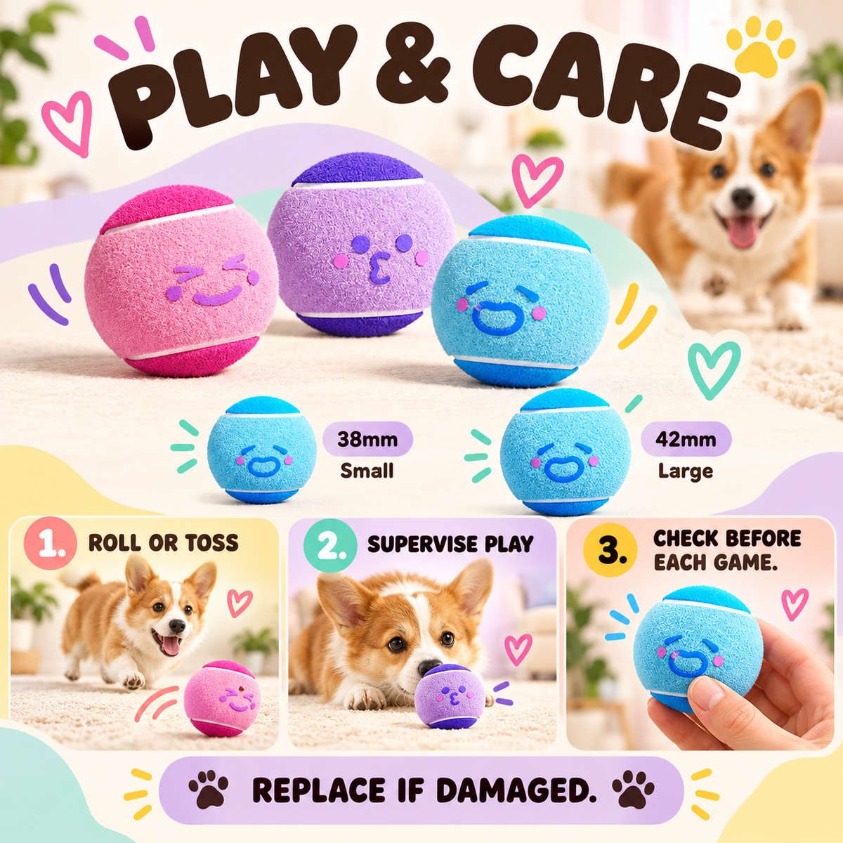 Smile Serve Tennis Ball play and care guide