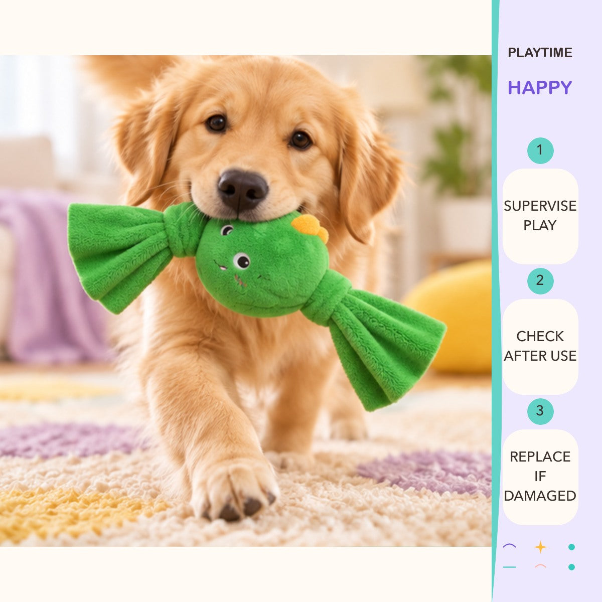 Candy Twist Squeaky Plush play and care guide