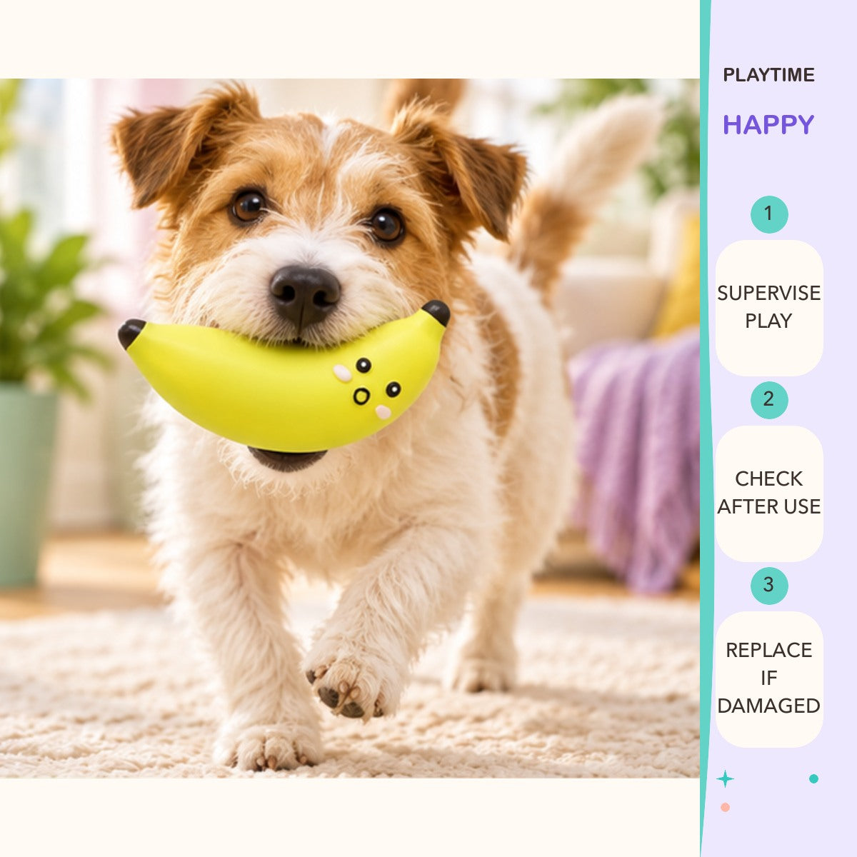 Fruit & Hedgehog Latex Squeaker play and care guide