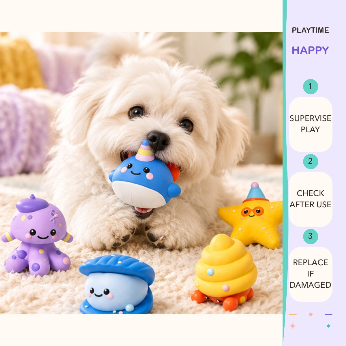 Ocean Friends Squeaky Toy play and care guide