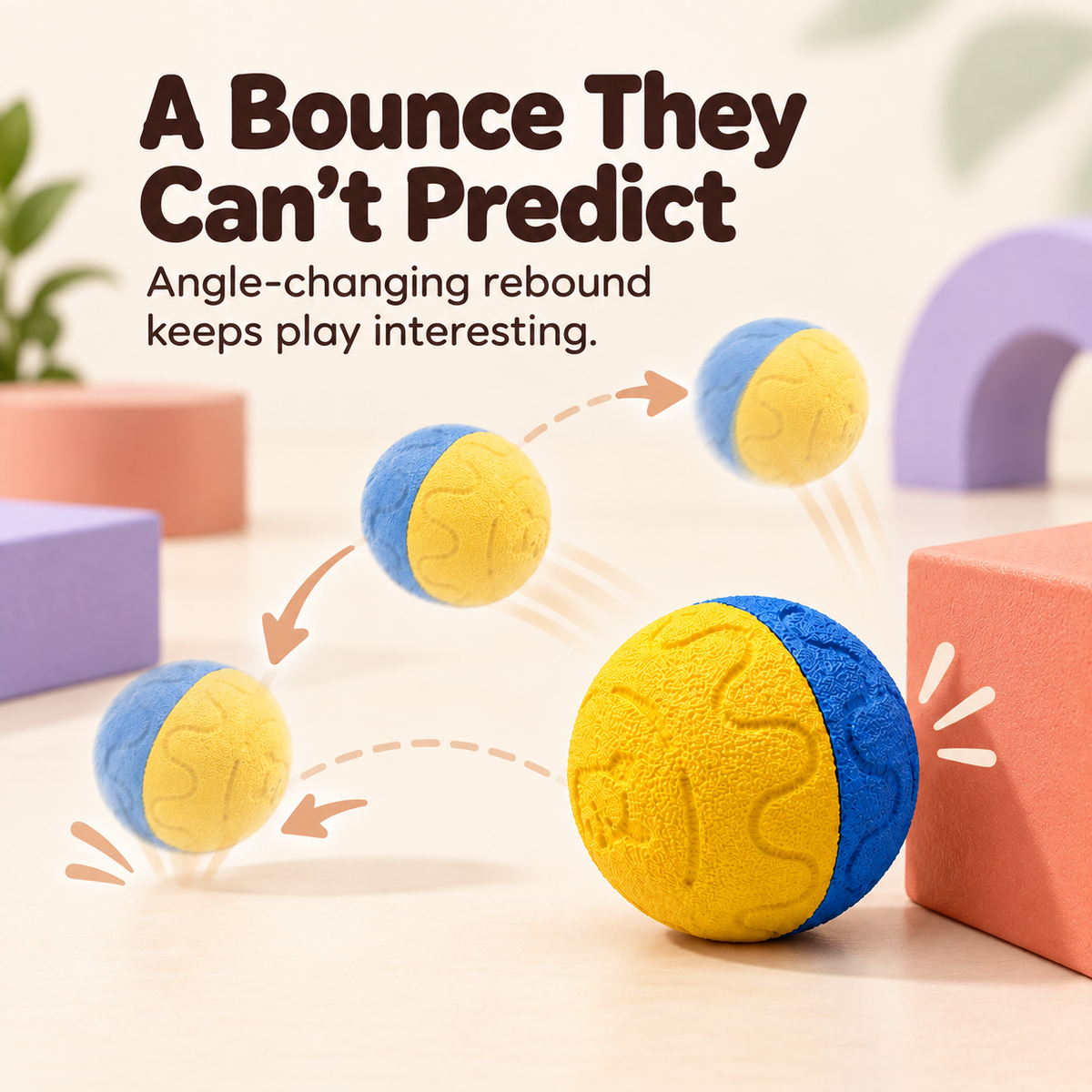 Bounce Buddy Textured Dog Ball — unpredictable bounce