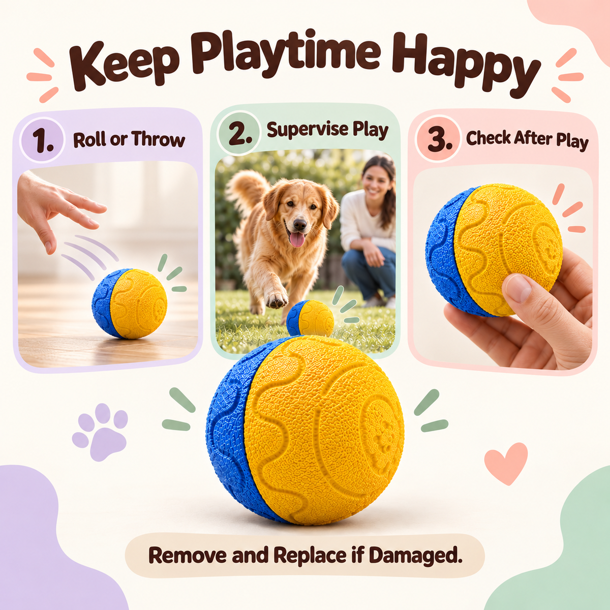 Bounce Buddy Textured Dog Ball — play care