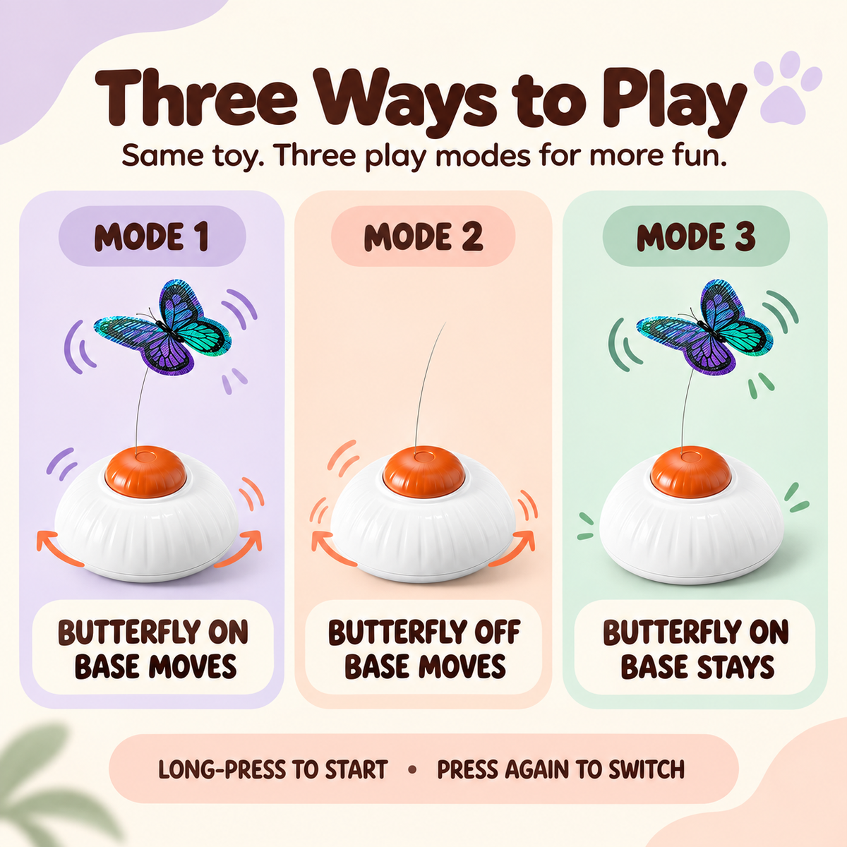 Flutter & Beam Butterfly Chase Toy — play modes