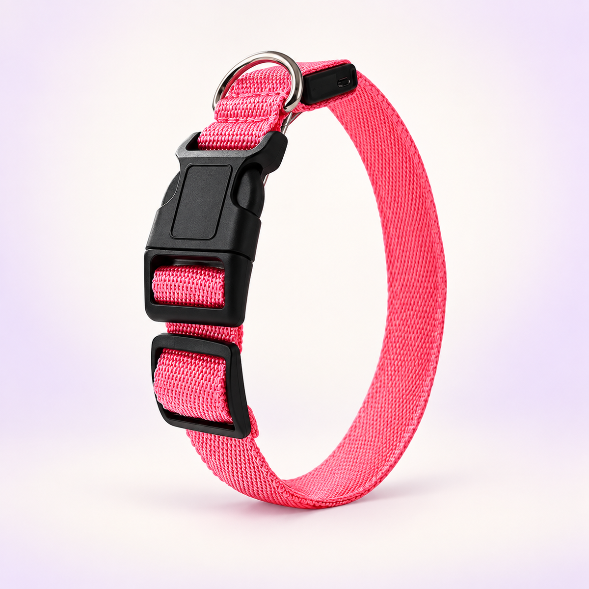 GlowTrack pink LED pet collar on a clean background