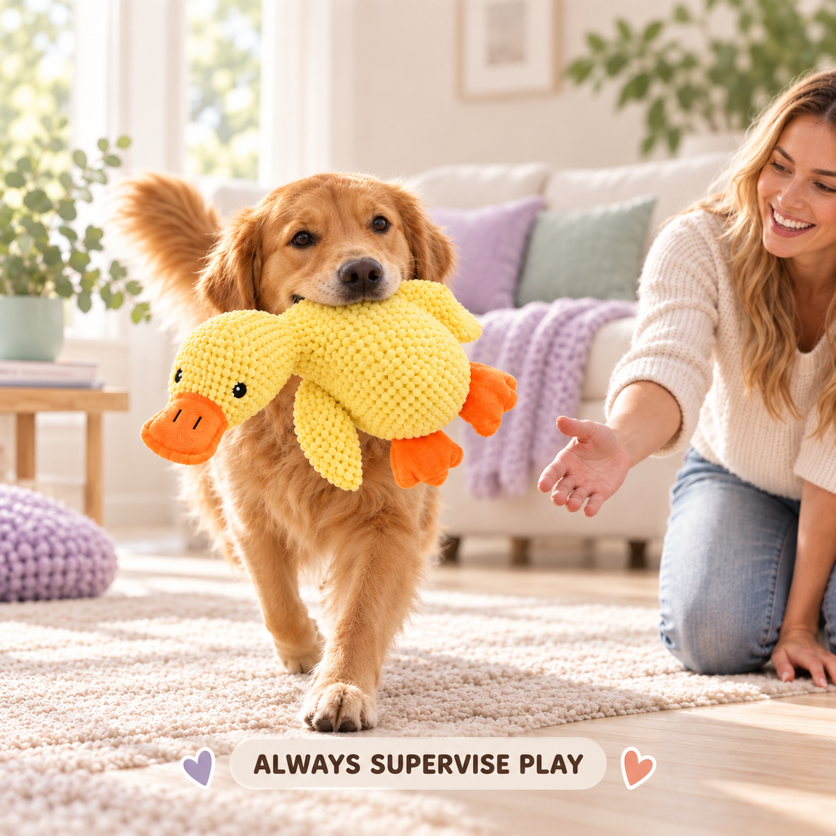 Quack Pack Textured Plush Duck Toy — dog lifestyle