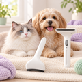 QuickClean white push-button pet hair remover