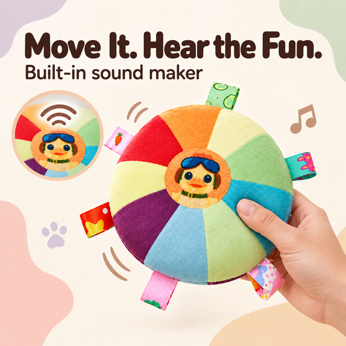 Rainbow Sound Disc Pet Toy — sound feature