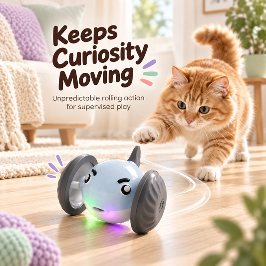 Wheelie Wonder Self-Moving Cat Toy — lifestyle
