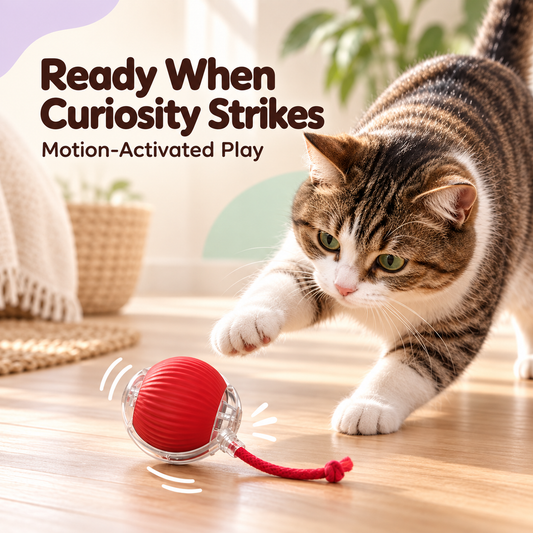 Whizzy Ball Motion-Activated Cat Toy — motion play